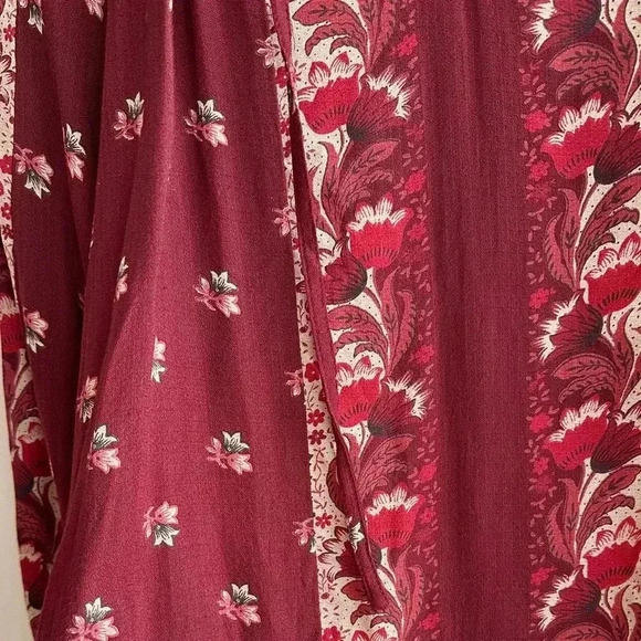 Lucky Brand Rust Bohemian Floral Peasant Blouse, Size Small - Picture 16 of 16